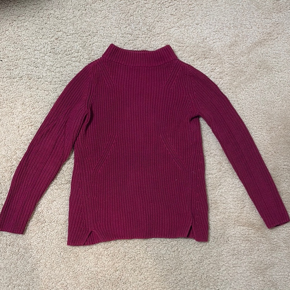 Talbots Chunky Knit Pullover Sweater in burgundy